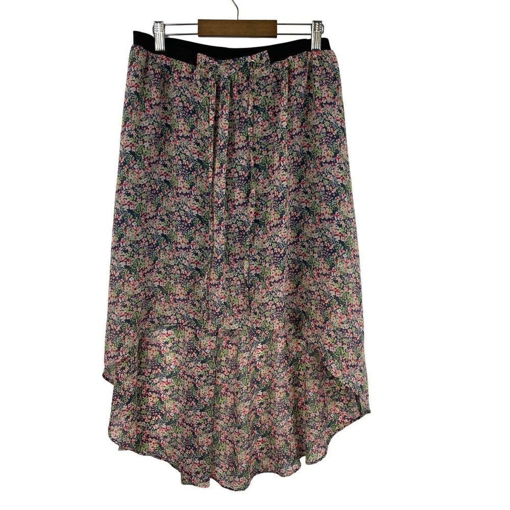 Princess Vera‎ Wang Ditsy Floral Skirt Womens M Blue High Low Fairycore Cottage